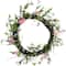 15" Green, Pink, and Purple Artificial Spring Floral Twig Wreath